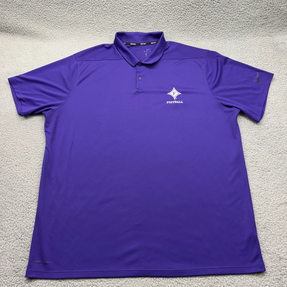 Nike 891881-547 Mens 3XL Furman Football Dri-Fit Performance Purple Polo Shirt